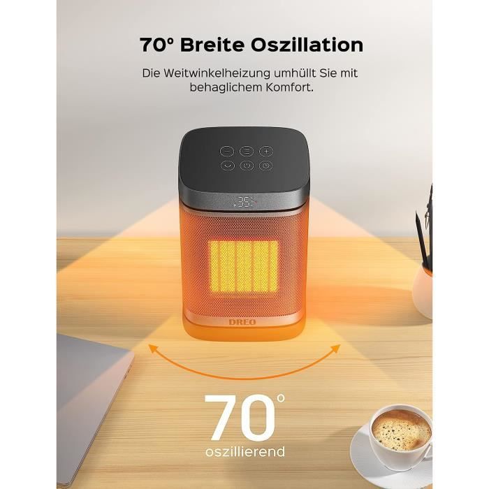LI-Dreo Chauffe-espace, Chauffe-céramique CTP avec thermostat, Chauffe