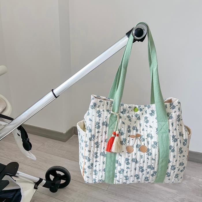 Sac cerise Sac main floral cor en pour maman Non brod Couches pour b b Multifonctionnel Voyage en p