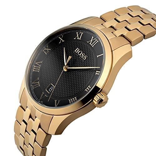 Hugo Boss Homme Analogique Quartz Montre avec Bracelet en Or Plaqu