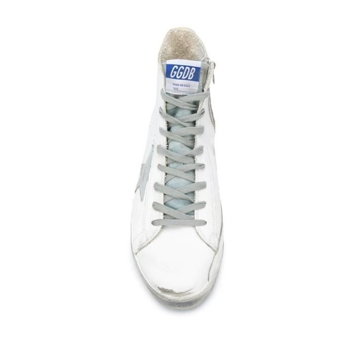 GOLDEN GOOSE HOMME GMF00113F00031910274 BLANC CUIR BASKETS