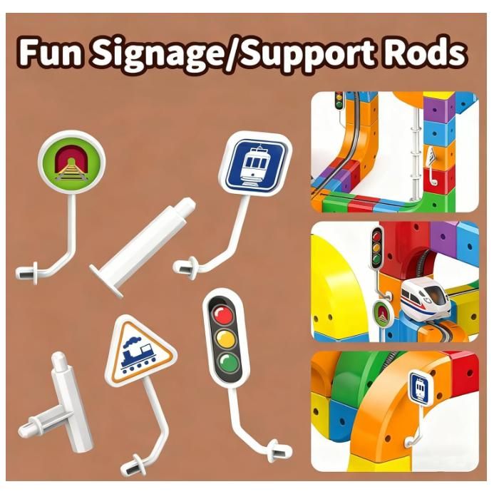 Circuit De Train électrique Magnétique 81 Pièces - Pistes Flexibles 3D, Pour Enfants 4 Ans Et Plus, Jouet éducatif