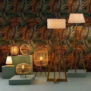 BRILLIANT lampe, lampadaire Inna, lumière à trois pieds en bois / blanc