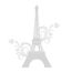 Stickers Tour Eiffel Fleur Ref Odz2099 Gris Clair 57x124 Cm