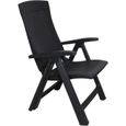 Fauteuil pliant multi-positions - DMORA - effet rotin - 100% Made in Italy - couleur anthracite-0