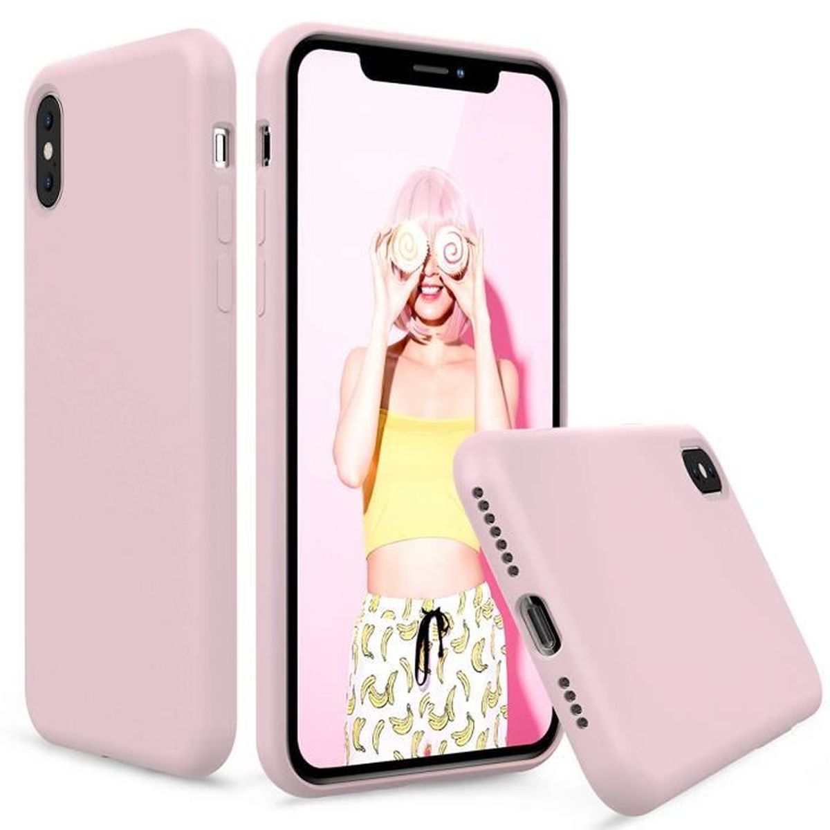 Apple Coque en silicone iPhone X/Xs (5.8'') avec coque airpods Bleu Apple Coque en silicone iPhone X/Xs (5.8'') avec coque airpods Bleu