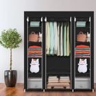 ALIGHTUP Armoire en Tissu Penderie de Vêtement 5 Etagères 12 grille 150x45 x175-Noir
