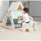 Chevalet Enfant 3 en 1 - DREAMADE - Table Effaçable à Sec avec Chaise - Gris