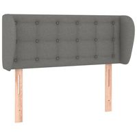 Tête de lit accessoire couchage chambre à coucher meuble avec rebord lateral 93 par 23 par 78/88 tissu gris fonce