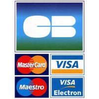 Autocollant CB acceptée Voiture Mur Mural Boutique Hotel Taxi Carte bancaire Bleue visa sticker logo 1 Taille : 17 cm