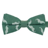 Cravate - Lavalliere - Nœud Papillon - Ecravate - Noeud papillon homme Vert à motif 'Moustache'