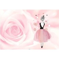 3D Rose Fleurs Danseuse Fille tissu Papier Peint Pour Salon Chambre Décoration Murale Pour Adolescents Et Enfants Murale 250x175 cm