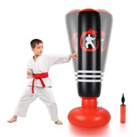 Dripex Sac de boxe gonflable 160cm sac de frappe sur pied punching ball pour enfant adulte fitness boxe karaté MMA - Dragon