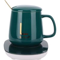 GOTOTOP Mug and Warmer, Mug Warmer Safe and Reliable Small culinaires mazagran Set vert (tasse + couvercle + cuillère + tampon)