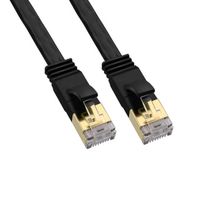 Câble Ethernet CAT7 - 3M Câble Réseau RJ45 10Gbps 600MHz pour Routeur, Modem, TV Box, PC, Consoles de Jeux Vidéo Plat NOIR