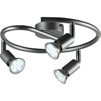 Plafonnier LED 3 Spot Orientables avec Ampoules GU10 6W Blanc Chaud, Applique Plafond Spirale 230V, 600lm, eqv.54W Non Dimmable