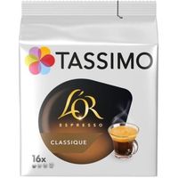 LOT DE 2 - TASSIMO - L'OR café Espresso Classique Compatibles Tassimo - paquet de 16 dosettes