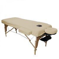 Drap housse de protection 4 pièces en éponge pour table de massage de 10 à 13 cm d'épaisseur - Beige - Vivezen