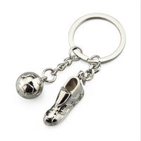 Porte-clés Football En Métal Argenté - Ballon Et Chaussure De Foot, Décoratif Pour Sac Ou Clés - 5