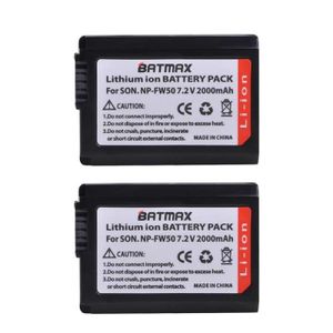 BATTERIE APPAREIL PHOTO 2Pcs-Batterie 3X 2000mAh NP-FW50 NP-FW50 avec LED 