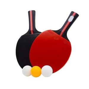 Ensemble de 2 raquettes de ping pong en bois et plastique H 25 cm + 3  balles BG - B Queen Market