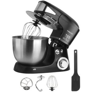 Bol en Inox 5L Robot P/étrin Multifonction P/étrisseur Professionnel Robot de Cuisine avec Fouet HB2 8 Vitesses avec Fonction Pulse Batteur et Crochet Robot P/âtissier