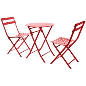 Ensemble table et chaise de jardin Salon de jardin rond - HESPERIDE - Greensboro - 2 