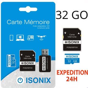 CARTE MÉMOIRE Carte mémoire Micro SDHC 32Go Class 10 avec adapta