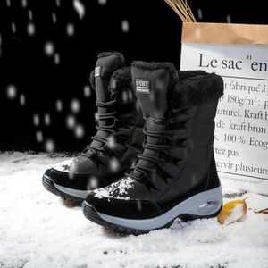Botte Femme Homme Hiver Boots Neige Fourrees Chaudes Chaussures de Randonnée Bottines Lacets Antidérapant Noir Marron Gris Taille 35-50 EU