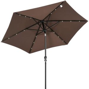Outsunny Parasol Lumineux octogonal inclinable /Ø 2,75 x 2,33 m Parasol LED Solaire m/étal Polyester Haute densit/é 180 g//m/² Bordeaux