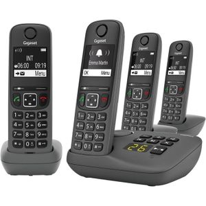 Téléphone fixe A695A Quattro - 4 Téléphones Dect Sans Fil Avec Ré
