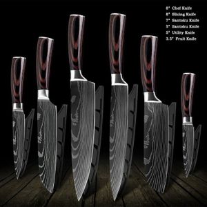 Set de 2 couteaux japonais artisanaux Musakichi VG10 Damas