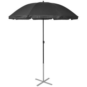 CHAISE LONGUE Zerodis Chaises longues et parasol Aluminium Noir 