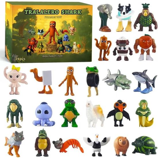 Lot De 8 Figurines 3D Italiennes Brainrot & Tralero Shark - Jouets De Collection Pour Enfants Et Adultes