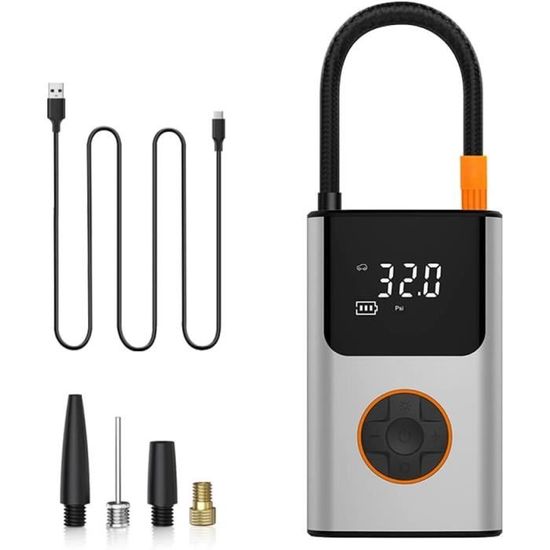 Compresseur Air Portatif YOHOOLYO 150PSI - Gonfleur Pneus Voiture/Moto/Vélo Avec Ecran LCD Et LED