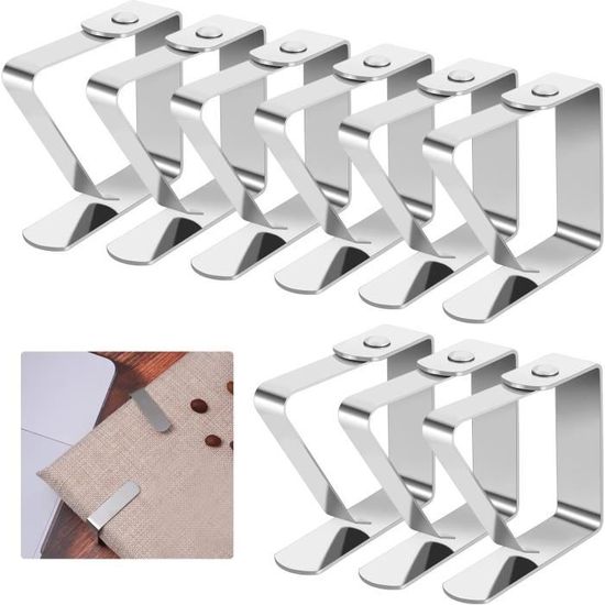 DISPLAY SALES - Lot De 2 Pinces-nappe Pour Panneaux Jusqu'à 8 Mm D'épaisseur | Support Pour écrans De Protection, En Acier Inoxydable - 3