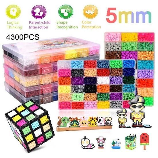 LUXECOVE Set de perles à repasser 5 mm 7000 pièces en 24 couleurs, création de perles à repasser DIY pour enfants,bracelet elastique enfant kit, adapté pour anniversaires et cadeaux de Noël LUXECOVE Set de perles à repasser 5 mm 7000 pièces en 24 couleurs, création de perles à repasser DIY pour enfants,bracelet elastique enfant kit, adapté pour anniversaires et cadeaux de Noël