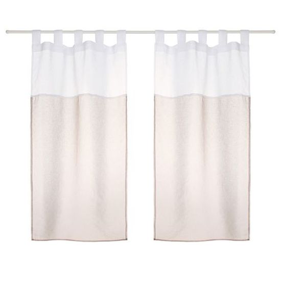 2 Voilages Pour Fenetre 60 X 120 Cm Lin Achat Vente Rideau Cdiscount