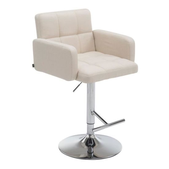 Tabouret de bar Los Angeles tissu avec pied en métal Gris foncé|Chrome | Leroy Merlin