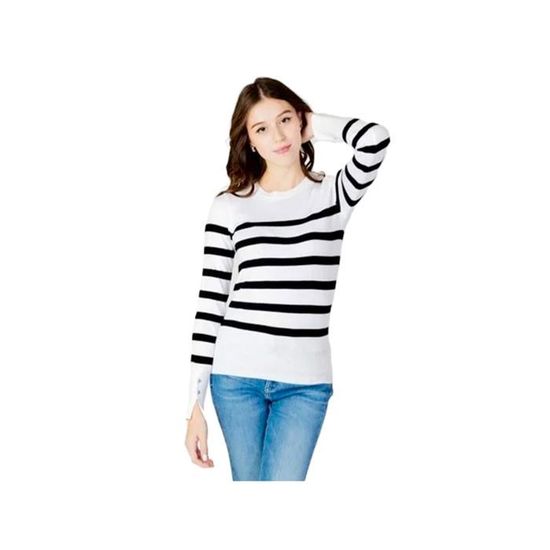Pull GUESS Noir Et Blanc à Sequins - Épaules Dénudées, Taille XS/S, Comme Neuf