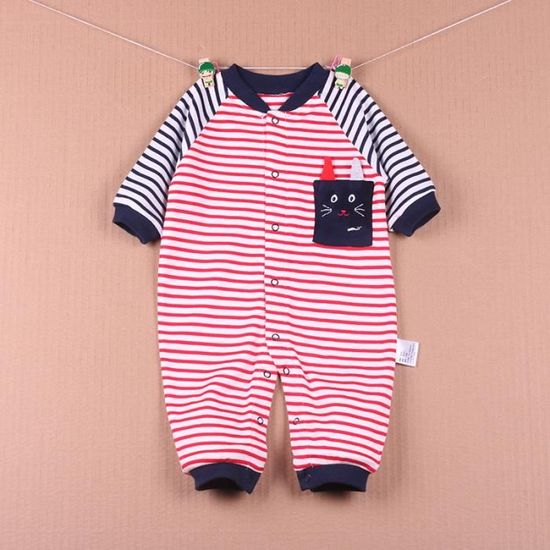 Lot De 3 Pyjamas Bébé Combinaisons Coton 0-12 Mois - Grenouillères Garçon Fille