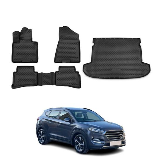 Kit Tapis De Sol + Doublure Coffre Pour Audi Q5 2008-2017 - TPE Noir 3D - Protection Intégrale Anti-Usure