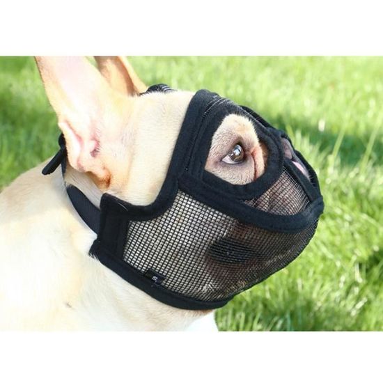 Muselière Réglable Pour Chien - Maille Douce, Permet Haleter Et Boire - Taille L - Noir - Empêche Morsures, Sécurité