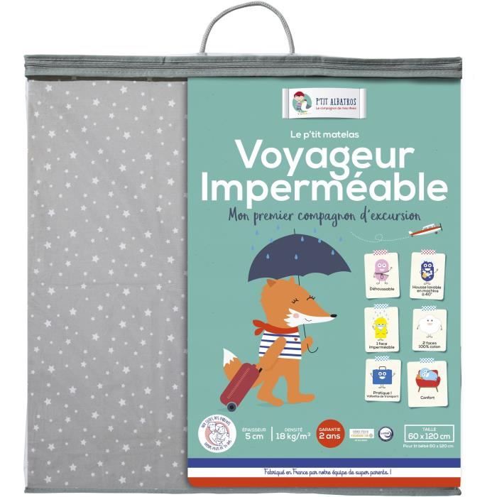 P Tit Albatros Matelas De Voyage Coton 60 X 1 Cm Cdiscount Puericulture Eveil Bebe