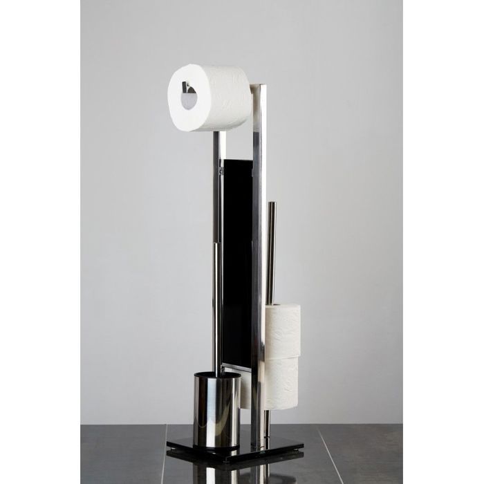 Combiné WC Rivalta, Brosse WC et dérouleur papier toilette, acier inox