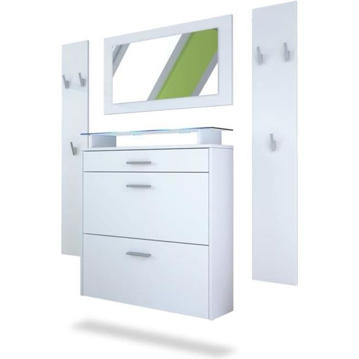 Ensemble de meubles d'entrée Malea en Blanc mat - Blanc mat