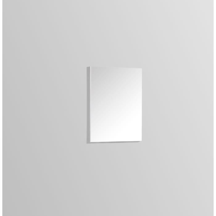 Miroir simple à fixer L60cm x P2cm x H80cm - Couleur Argent - Modèle Eole