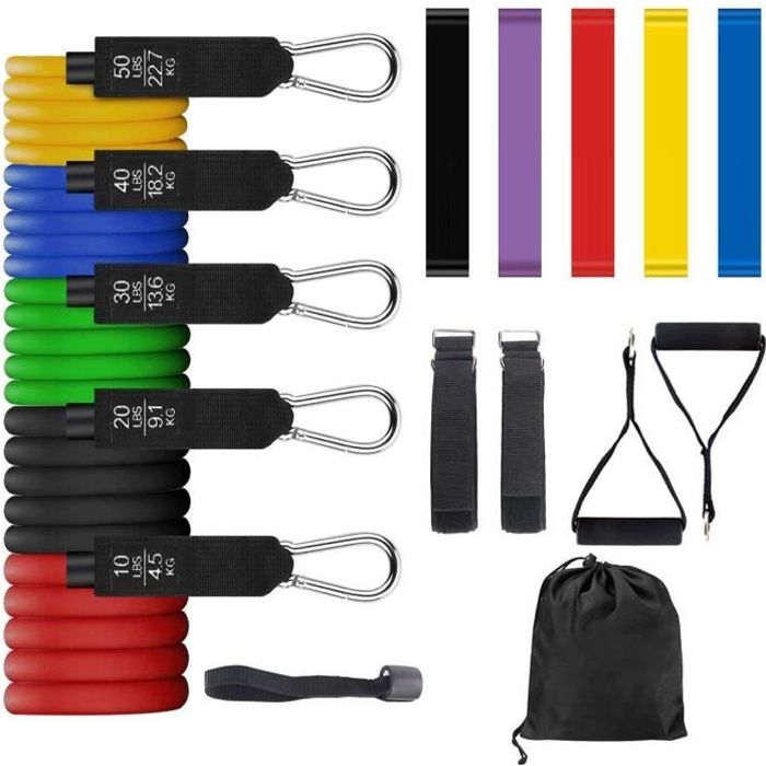 WHATAFIT - Lot de 11 Bandes de résistance pour entrainement - Musculation