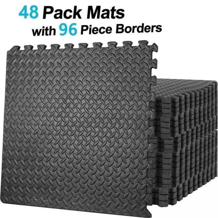 60x60cm tapis de mousse multifonctionnels imbriqués carreaux tapis de sol de gymnastique Garage maison tapis de sol sûr durable noir