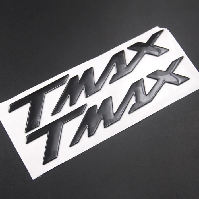 Décoration Véhicule,Autocollant avec Logo 3D «TMAX» pour YAMAHA TMAX530, argent, noir, rouge, bleu, or, Badge emblème - Type Black