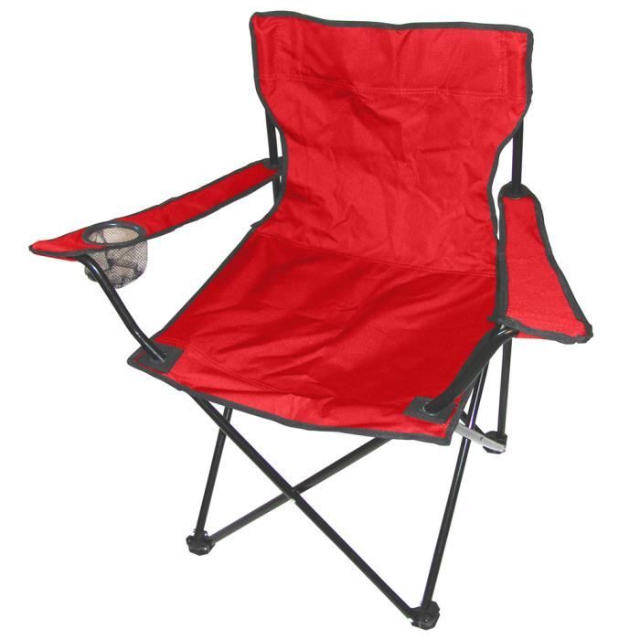 HEk Chaise pliante multifonctionnelle de camping avec Rangement rouge 50*50*80 cm